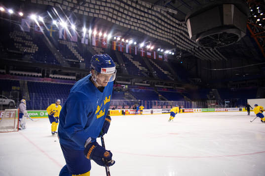 John Klingberg of team Sweden at a practice session