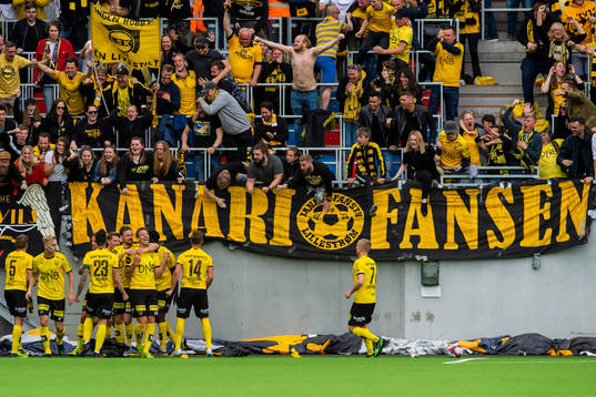 Thomas Lehne Olsen of Lillestrøm celebrates after scoring 0-2