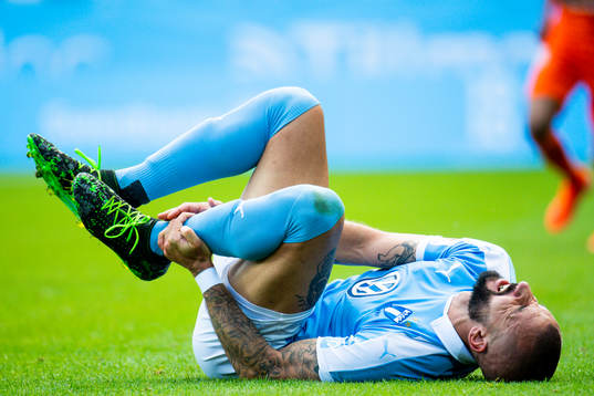 Malmö FFs Guillermo Molins grimaserar