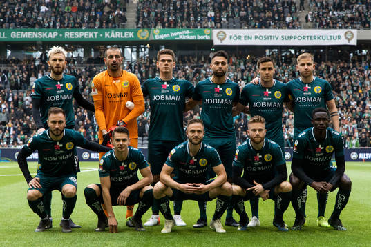 Hammarbys startelva innan fotbollsmatchen i Allsvenskan