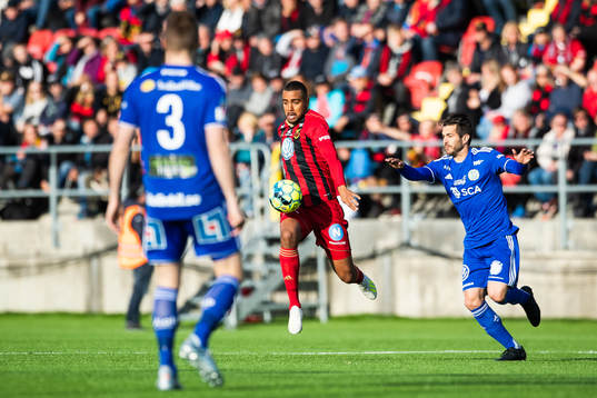 Östersunds Noah Sonko Sundberg och Sundsvalls Juan Jose
