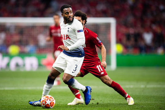 Danny Rose of Tottenham and Mohamed Salah of Liverpool