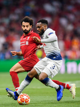 Mohamed Salah of Liverpool and Danny Rose of Tottenham