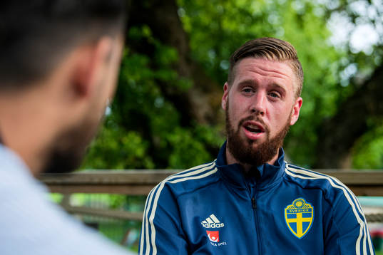 Pontus Jansson of the Swedish national football team speaks