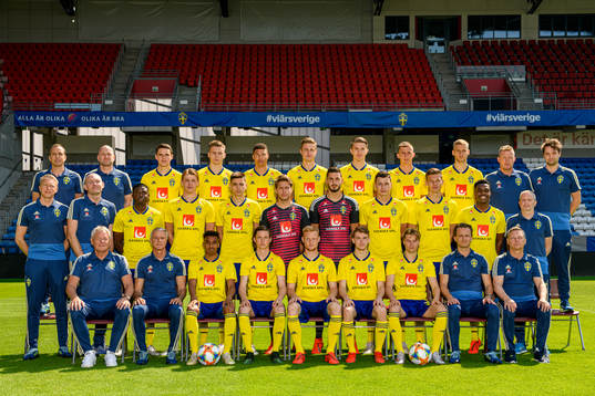 Players and coaching staff of the Swedish Under-21 national