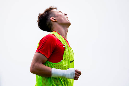 Filip Møller Delaveris of Norway reacts