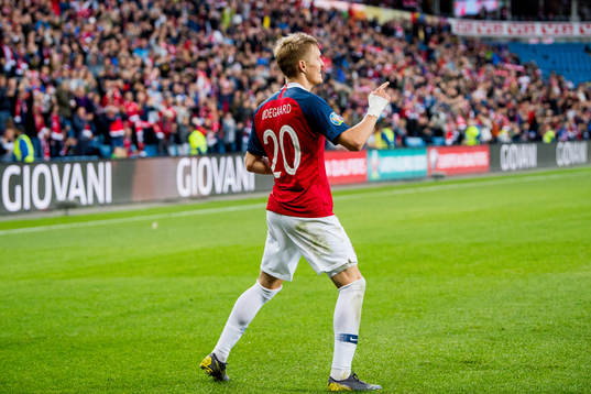 Martin Ødegaard of Norway celebrates after scoring 2-0