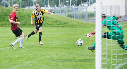 IFK Hässleholms Isaak Holmberg i matchen i juniorallsvenskan division 1 mellan IFK Hässleholm och Landskrona BoIS i Hässleholm 16 juni 2019.  