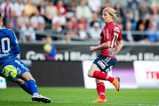 Örgrytes Gustav Ludwigson gör 1-0 målet bakom GAIS