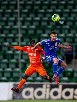 AFC Eskilstunas Ousmane Camara och Sundsvalls Carlos Gracia