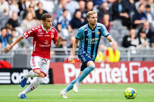 Kalmars Rafael Gimenes Da Silva och Djurgårdens Jonathan