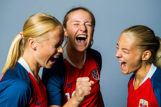 Julie Blakstad, Ragne Hagen Svastuen and Runa Lillegård of Norway pose for a portrait