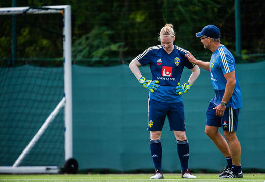 Goalkeeper Hedvig Lindahl and Tomas Håkansson, Goalkeeper