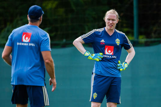 Goalkeeper Hedvig Lindahl and Tomas Håkansson, Goalkeeper