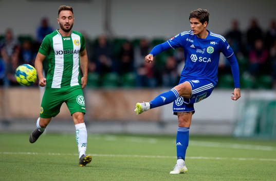 Hammarbys Muamer Tankovic och Sundsvalls David Batanero