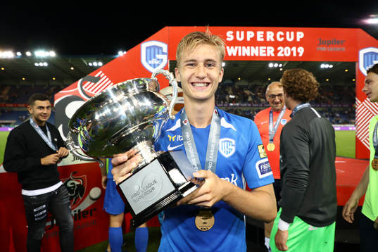 GENK, BELGIUM - JULY 20: Benjamin Nygren of Genk celebrates