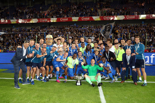 GENK, BELGIUM - JULY 20: Benjamin Nygren of Genk celebrates