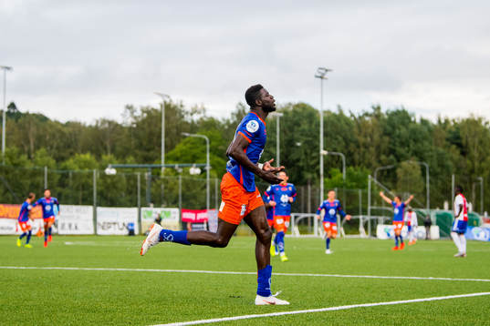 Pape Habib Gueye of Aalesund celebrates after scoring 2-4