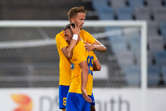 Kasper Larsen and Sead Haksabanovic of IFK Norrköping