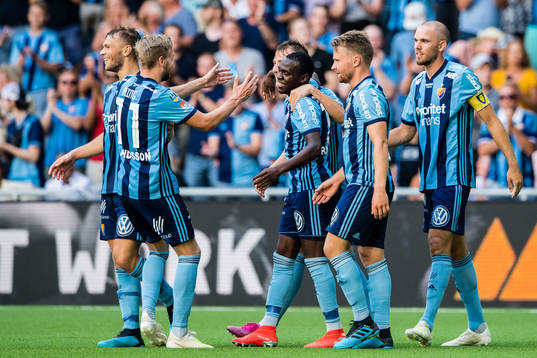 Djurgårdens spelare jublar