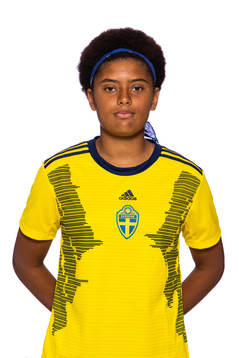 Jo-Anne Agbor-Tataw Gronquist i F15/04-landslaget poserar för ett porträtt den 7 augusti 2019 i Stockholm. 
