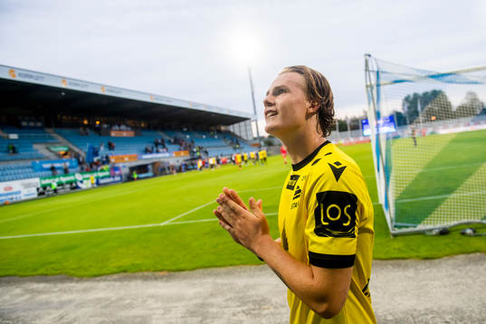 Tobias Christensen of Start celebrates