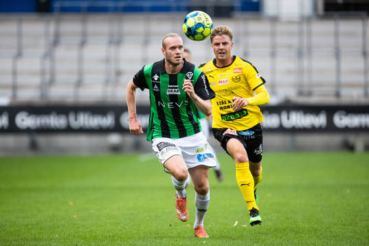 GAIS Alexander Angelin och Mjällbys Joel Nilsson