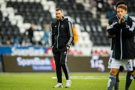 Eirik Horneland, head coach of Rosenborg,  looks dejected