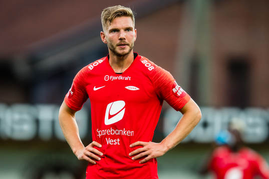 Gilli Rolantsson Sørensen of Brann looks dejected
