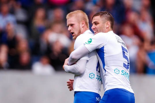 IFK Norrköpings Kalle Holmberg och Christoffer Nyman jublar