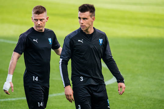 Anders Christiansen and Jonas Knudsen of Malmö FF