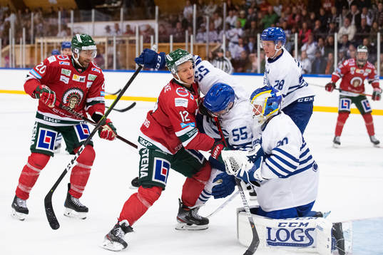 Frölundas Max Friberg och Leksands Jonas Ahnelöv