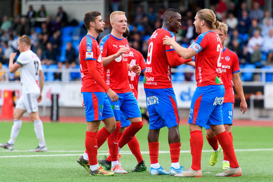 Helsingborgs spelare jublar