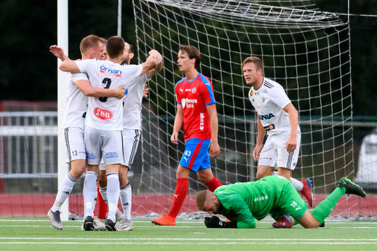 Oskarshamns spelare jublar