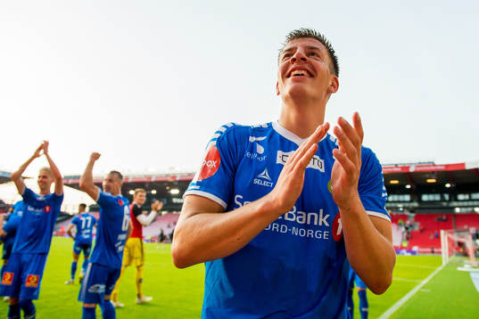 Jostein Gundersen of Tromsø celebrates