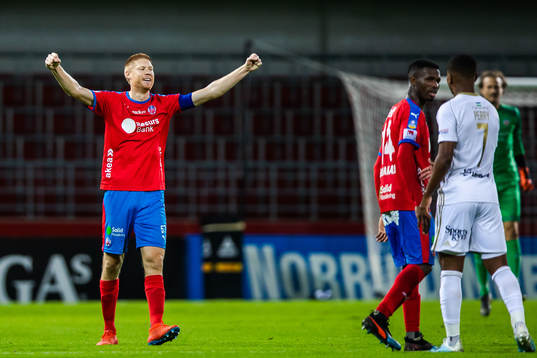 Helsingborgs Markus Holgersson jublar