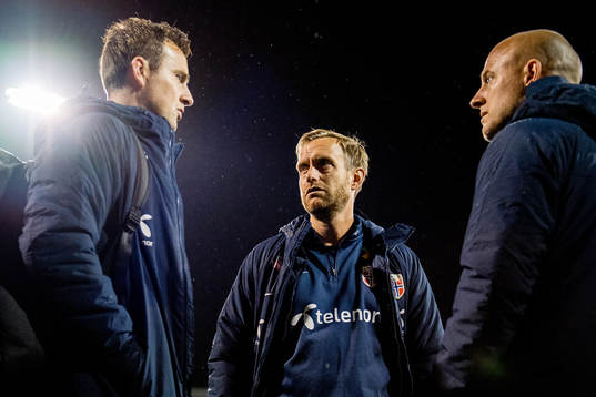 Roger Eskeland, goalkeeper coach of Norway, Martin Sjögren, head coach, and Anders Jacobson, assistant coach,
