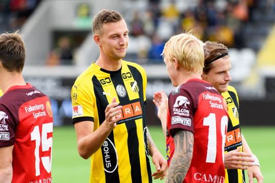 Häckens Gustaf Nilsson innan fotbollsmatchen i Allsvenskan