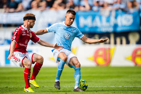 Malmö FFs Jonas Knudsen och Kalmars Nils Fröling
