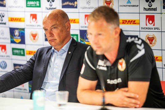 Kalmars tränare Magnus Pehrsson och Malmö FFs tränare Uwe Rösler