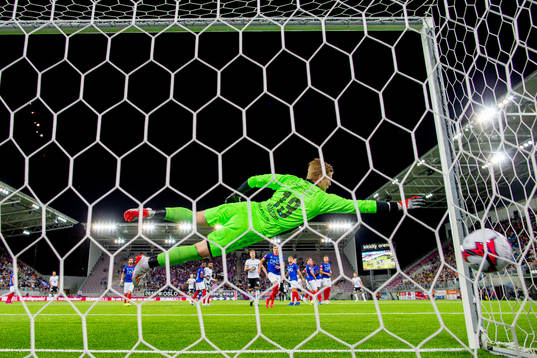 Vegar Eggen Hedenstad of Rosenborg scores 0-1 behind