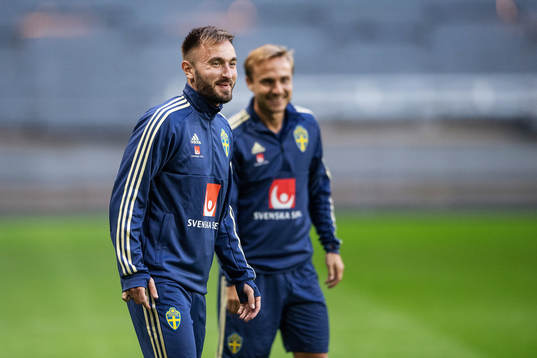 Muamer Tankovic and Pierre Bengtsson of the Swedish