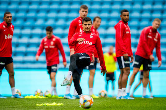 Tarik Elyounoussi of Norway during a training session on September 4, 2019 in Oslo.
