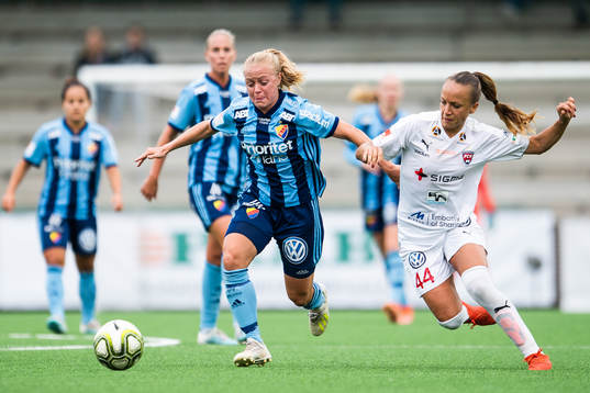Djurgårdens Mia Jalkerud och Rosengårds Malin Levenstad