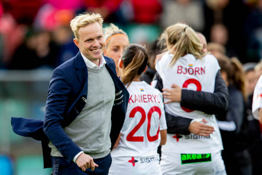 Rosengårds tränare Jonas Eidevall  jublar