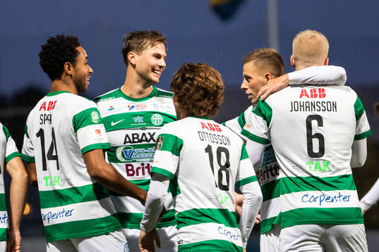 Västerås Brian Span jublar med lagkamrater