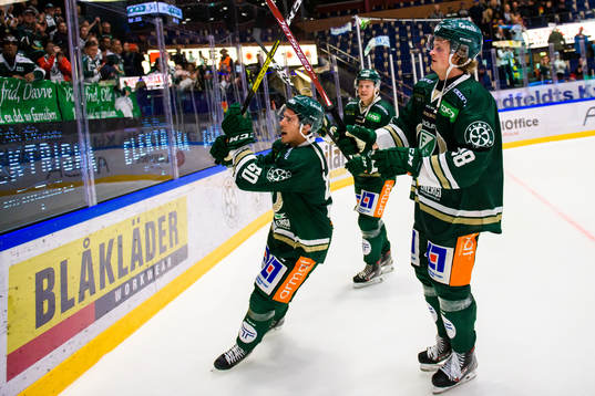 Färjestads Sebastian Erixon, Daniel Viksten och Linus