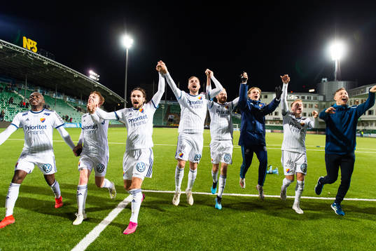 Djurgårdens Edward Chilufya, Aslak Witry, Kevin Walker och