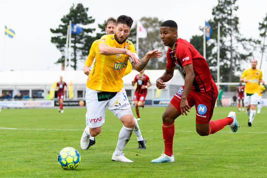 Falkenbergs Tibor Joza och Östersunds  Nebiyou Perry