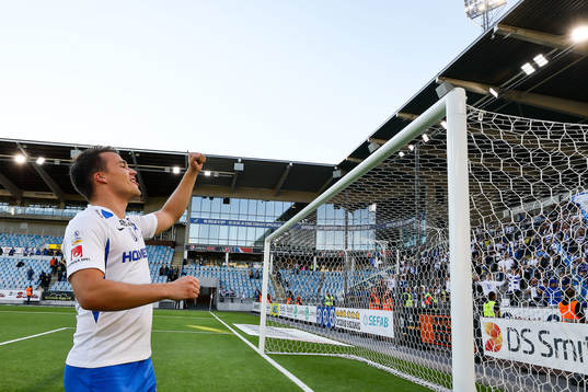 IFK Norrköpings Simon Skrabb jublar